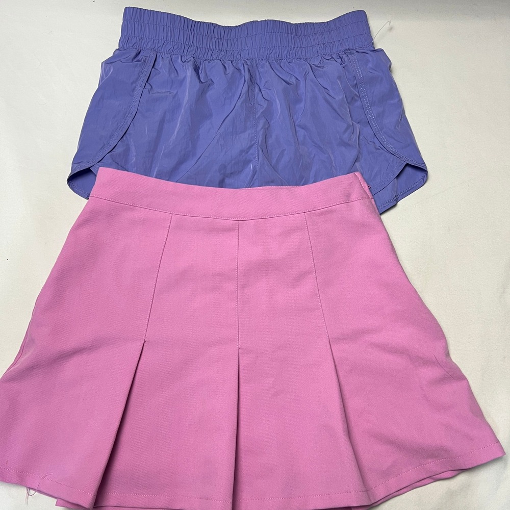 Bundle of 2 gb girls Pleated‎ Skirt Pink School Uniform Y2K Mini Skirt Size 12
